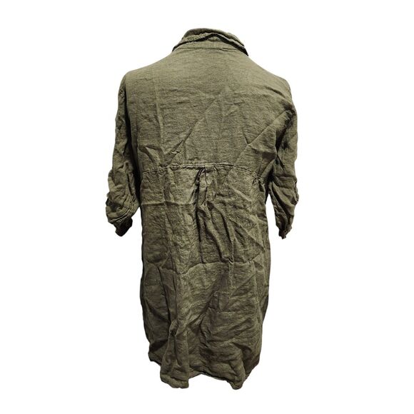 Elena Baldi Tunic Shirt Dress Womens SZ XL Linen Lagenlook Oversized Granola - Picture 4 of 5